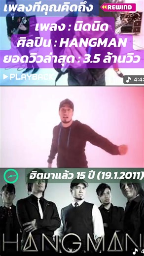 เพลงที่คุณคิดถึง เพลง : นิดนิด ศิลปิน : HANGMAN ยอดวิวล่าสุด : 3.5 ล้านวิว ฮิตมาแล้ว 15 ปี (19.1.2011) #นิดนิด #hangman #บังโต #ช่องเพลงฮิตติดชาร์ต #เพลงลงสตอรี่