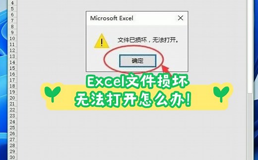 Excel文件损坏，无法打开怎么办！