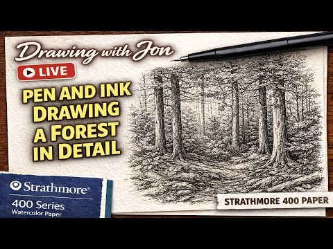 Drawing with Jon - Pen and Ink Forest Drawing