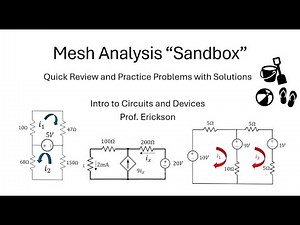 Mesh Analysis Sandbox (Review and Practice Problems with Solutions)