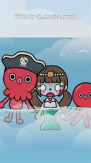 THE MERMAID AND THE PIRATE 🏴‍☠️ SHORT FILM IN TOCA BOCA BY @_monica_world