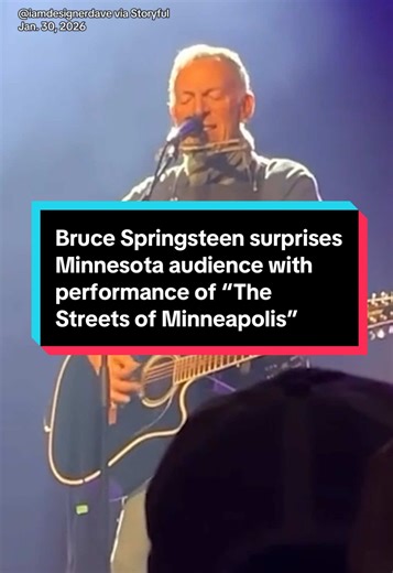 Bruce Springsteen sang his newly released song, “The Streets of Minneapolis” in a surprise appearance at a benefit show in Minneapolis Friday, to raise money for the families of Alex Pretti and Renee Good, who were fatally shot by federal immigration officers earlier this month. “This is for the people of Minneapolis, people of Minnesota and people of our good country of the United States of America,” Springsteen said during his opening. #BruceSpringsteen #Minneapolis #Minnesota