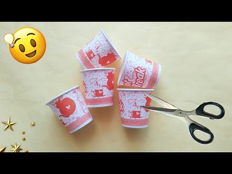 Disposal glass craft | diy craft for kids | best out of waste | disposable glass craft ideas