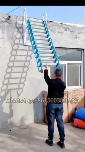 Wall-mounted Retractable Ladder #customize #atticstairs #wallmounted