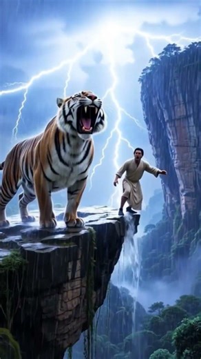 Lightning Revealed The Beast #aivideo #anime #tiger #youtubeshorts #aivideo #nextgenai