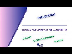 Pseudocode | Euclidean Algorithm #GCD Example | Lec 5 | Design & Analysis of Algorithm
