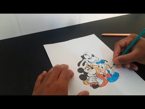 Desenho Colorindo Personagem da Disney Mickey Pateta e Pato Donald