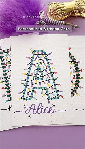 Does your name start with A? This birthday card is for you #nhuandaocalligraphy #birthdaycard