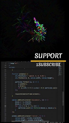 🔥 Mouse Trail Magic Animation | HTML CSS JS | satisfying Web Effect #javascripttutorial #javascript