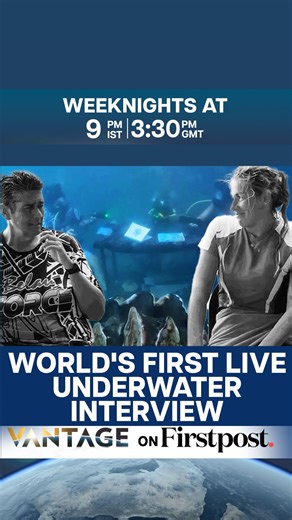 Firstpost on Instagram: "#VantageOnFirstpost: Palau's President Holds World's First Live Underwater Interview Palau’s President Surangel Whipps Jr. has made history by conducting the world’s first live underwater interview. Wearing scuba gear, he spoke beneath the Pacific Ocean alongside Estonian swimmer and ocean activist Merle Liivand, using Li-Fi technology. @alysonle tells you more."
