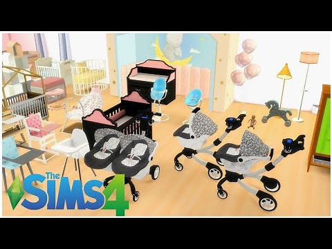 BABY DECOR | CRIBS, HIGH CHAIRS, STROLLER, DIAPERS, BABY FOOD, GERBER, BABY WIPES CLUTTER || SIMS 4