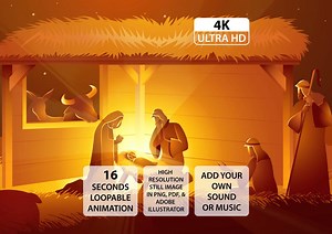 Nativity Scene Loopable Animation, Jesus Birth Christmas Motion Graphic, 4k-ultra HD MP4 Digital Download - Etsy UK