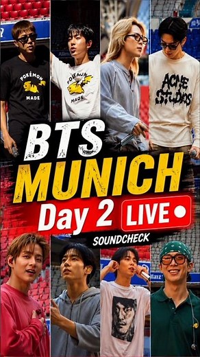 BTS Munich Day 2 Live 🔴Soundcheck , Run BTS, MIC Drop & FIRE Rehearsal | Jungkook, V, Jimin