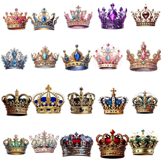 Royal Crowns Clipart | Gold PNG Images (digital Download) - Etsy