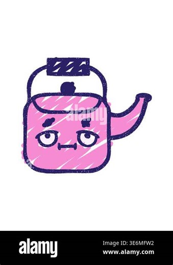 shine light effect animation of Kettle Chalk Drawing Stock Video Footage - Alamy