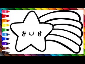 Shooting Star Drawing, Painting and Coloring For Kids and Toddlers_ Child Art