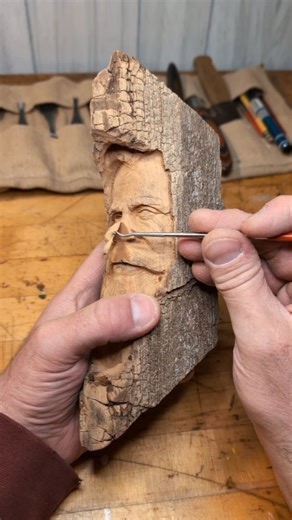 1.6M views · 10K reactions | Did you know I am also a plastic surgeon? Here's a little nose job I had to perform the other day. #woodcarving #nosejob #fixit #woodworking #njart #njartist | Wilkinson Woodcarving | Facebook