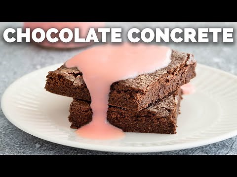 Chocolate Concrete with Pink Custard [Oven + Ninja Foodi Methods!]