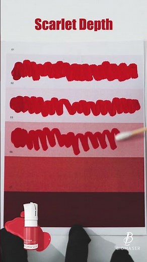 Scarlet Depth | Powder Pigment Swatch Across Multi-Tone Lip Card
