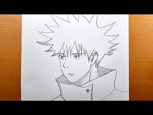 Comment dessiner Megumi de Jujutsu Kaisen | Dessin de Megumi étape par étape | Dessin d'anime facile