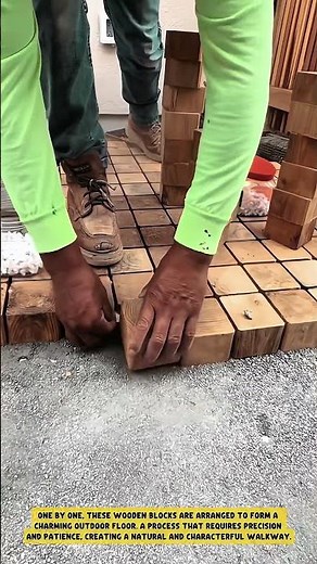 The Art of Installing Wooden Paving Blocks- Good tools and machinery in daily work #workprocess