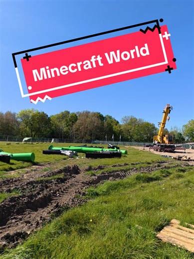 Minecraft supports at Chessington World of Adventures, as they wait to be installed #merlin #themepark #rollercoaster #minecraft #chessington