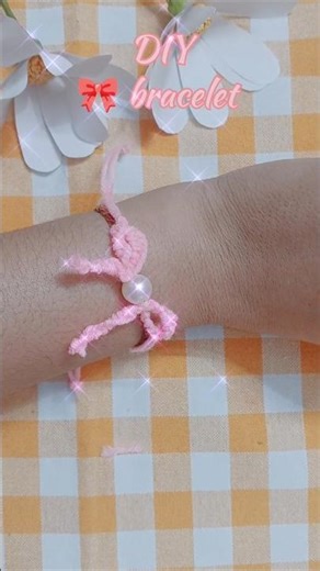 DIY Cute Bow Bracelet | Easy Aesthetic Bracelet Tutorial 💝 #shorts #diy #craftycorner #craft
