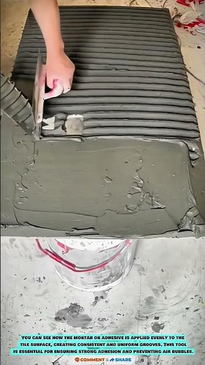 Tile Installation Tool: Large Notched Trowel for Precision Mortar Application #innovationtools