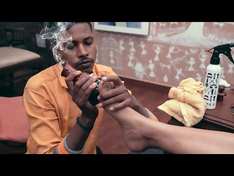 Relaxing Moxa Foot Massage by Vikram | Indian Massage