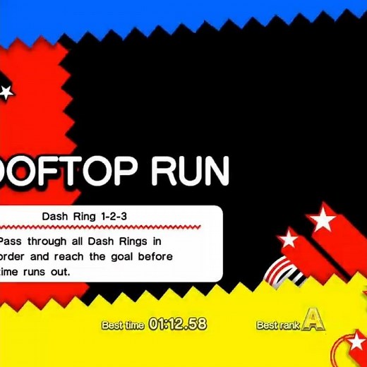 Rooftop Run: Act 1 Challenge 3 [Dash Ring 1-2-3] [S Rank] [No Damage]