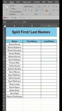 Split First & Last Name with Excel. First we join then split! ✅️