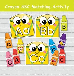 Crayon ABC Matching Activity for Kids, Pre-k Learning, Homeschool Curriculum