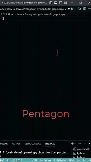 22. How to draw a Pentagon in python turtle graphics || #python #turtle