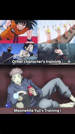 Other MCs: Hardcore training arc 💪🔥Meanwhile Yuji Itadori: Netflix & chill with curses 😭🍿