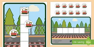 Five Little Trains Five Frame and Counters Activity
