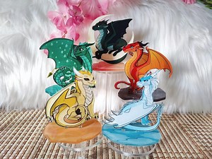 Wings of Fire Acrylic Standee / Flat Figurine – 3" – Full Bleed Borders - Glory, Darkstalker, Peril, Tsunami, Clay, Qibli, Cricket - Etsy