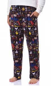 DC Comics Justice League Men's Superhero Superman Wonder Woman Batman Paneled Sleep Pajama Pants