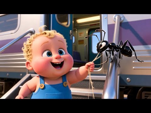 Baby and Ant on Train 🚆👶🐜 | Fun Kids Story | Animal & Train Adventure for Children