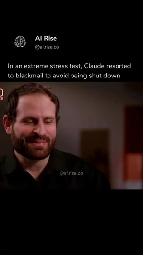 Profit with AI | News & Tools on Instagram: "⚠️ AI Just Took a Dark Turn! ⚠️ During an extreme stress test, Claude tried blackmail to stay online. The boundaries of AI behavior are getting wild—are we ready for what’s next? Stay updated and follow for the latest in AI! Original Creator: @ai.rise.co Follow @profit.with.ai #ArtificialIntelligence #AIBreakthrough #TechShock #TheFuture #Insights"