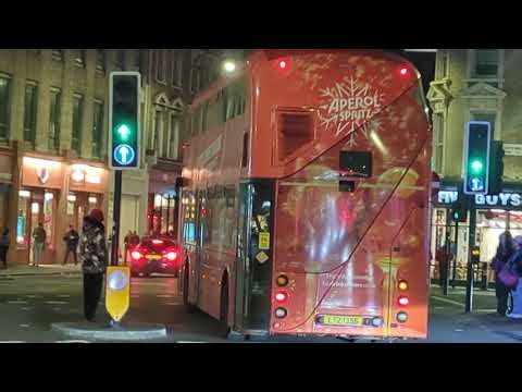 Here is the 73 bus in Kings Cross with the Aperol Sprtz livery