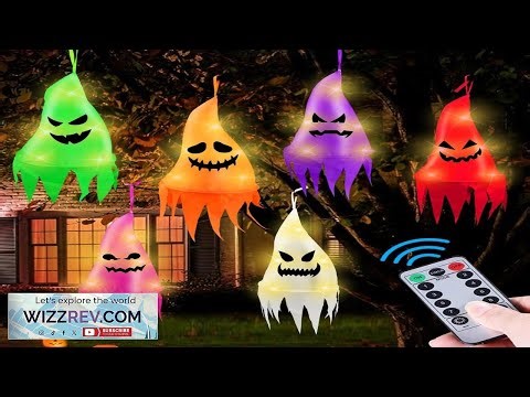 Remote Control 6 Pcs Halloween Hanging Ghosts with 8 Modes 30