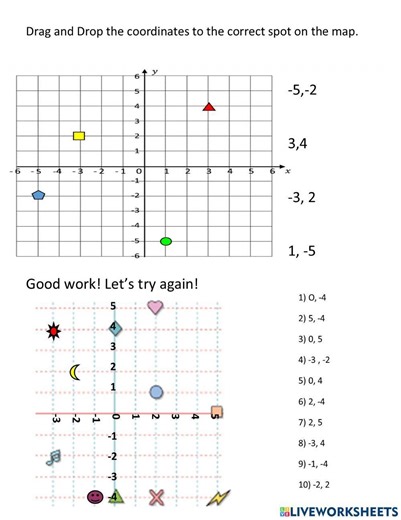 Mapping coordinates on a coordinate plane worksheet