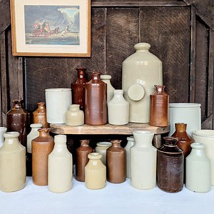 Victorian Stoneware Bottles. Antique Cream/brown Inkwells, Pots, Vases, Hot Water Bottle. Salt Glazed - Etsy