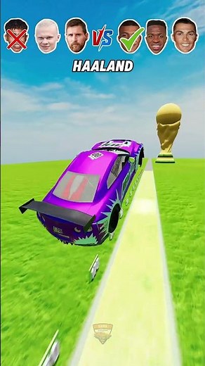 Messi Team vs Ronaldo Team Car Brake Test Beamng.Driver 🚘⚽ #Shorts #beamngdrive #1