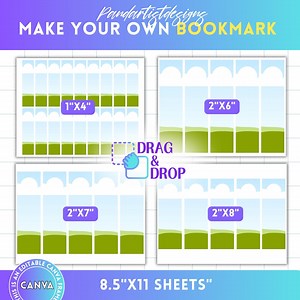 Bookmark Editable Canva Template, Printable Bookmarks Canva Frame, Drag & Drop, DIY Template, Custom Personalized, Digital Download Png Svg - Etsy
