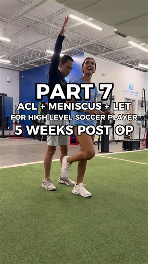 🚶‍♀️ 𝐏𝐚𝐫𝐭 7 - 𝐀𝐂𝐋 𝐦𝐞𝐧𝐢𝐬𝐜𝐮𝐬 𝐫𝐞𝐩𝐚𝐢𝐫 𝐟𝐨𝐫 𝐡𝐢𝐠𝐡 𝐥𝐞𝐯𝐞𝐥 𝐬𝐨𝐜𝐜𝐞𝐫 𝐩𝐥𝐚𝐲𝐞𝐫 - 𝟓 𝐰𝐞𝐞𝐤𝐬 𝐩𝐨𝐬𝐭-𝐨𝐩 ⚽️This athlete has agreed to let me document her rehab journey and in this clip we are now 5 weeks post op following ACL reconstruction, LET and meniscus repair. 👩‍⚕️ She continues to progress well in her ACL rehab and has full range of motion. 💪I am a fan of continuing to use e-stim as I believe it’s under utilized in ACL rehab. I will continue to use this
