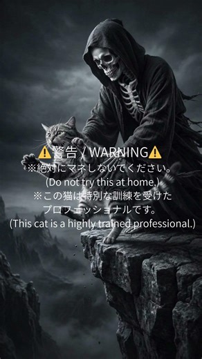 ⚠️絶対にマネしないでください⚠️プロの猫が向かう最後の任務とは…？ #Shorts #cat #AIart Do NOT try this! ⚠️ The Cat's Final Mission..