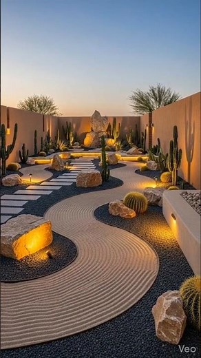 Luxury Desert Landscape Garden Transformation | Cinematic Outdoor Makeover with Cactus & Sand Design