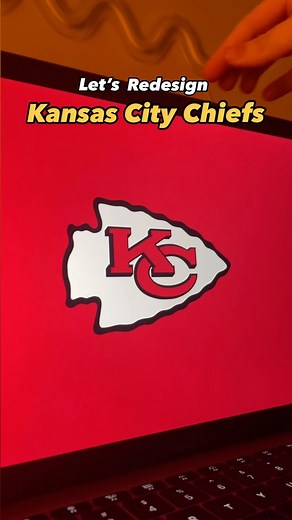Emily Morgan on Instagram: "Kansas City Chiefs logo redesign🏹 #kcchiefs #kcchiefskingdom #cheifs #logodesigns #tutorial"
