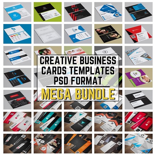 Creative Business Cards PSD Templates Editable Modern Minimal Geometric Corporate Mega Bundle Digital Download - Etsy